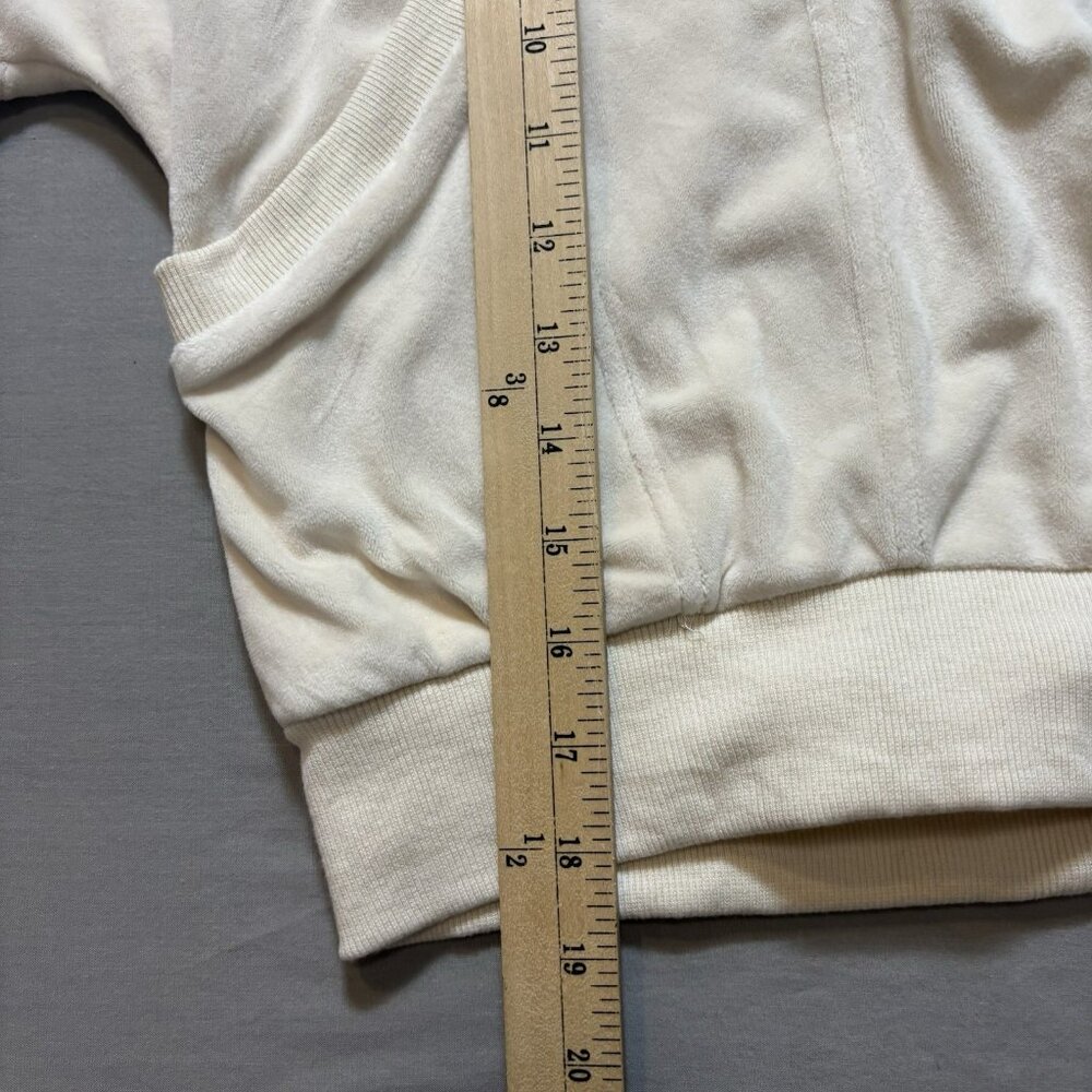 Altar'd State Women's Ivory Pullover Cropped Hoodie Size small Velour Velvet - Picture 3 of 6